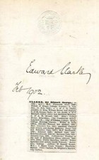 Edward Clarke (+) BARRISTER autograph, handwritten letter signed