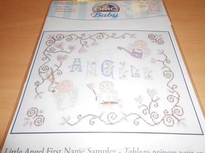 Kit Counted Cross Stitch Dmc Baby Table Name Little Angel Birth New Ebay