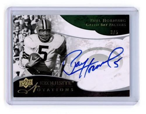 2008 Exquisite Collection Notations Paul Hornung On Card Auto SSP /5 Packers HOF