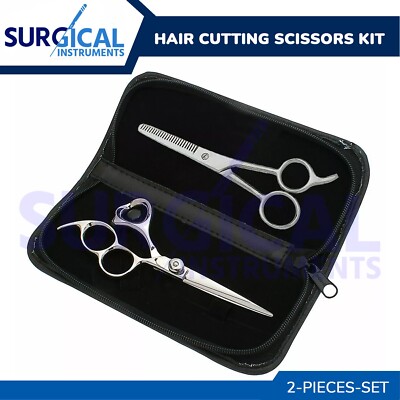 6'' Professional Hair Cutting Scissors Thinning Barber Shears Set Kit German Grad