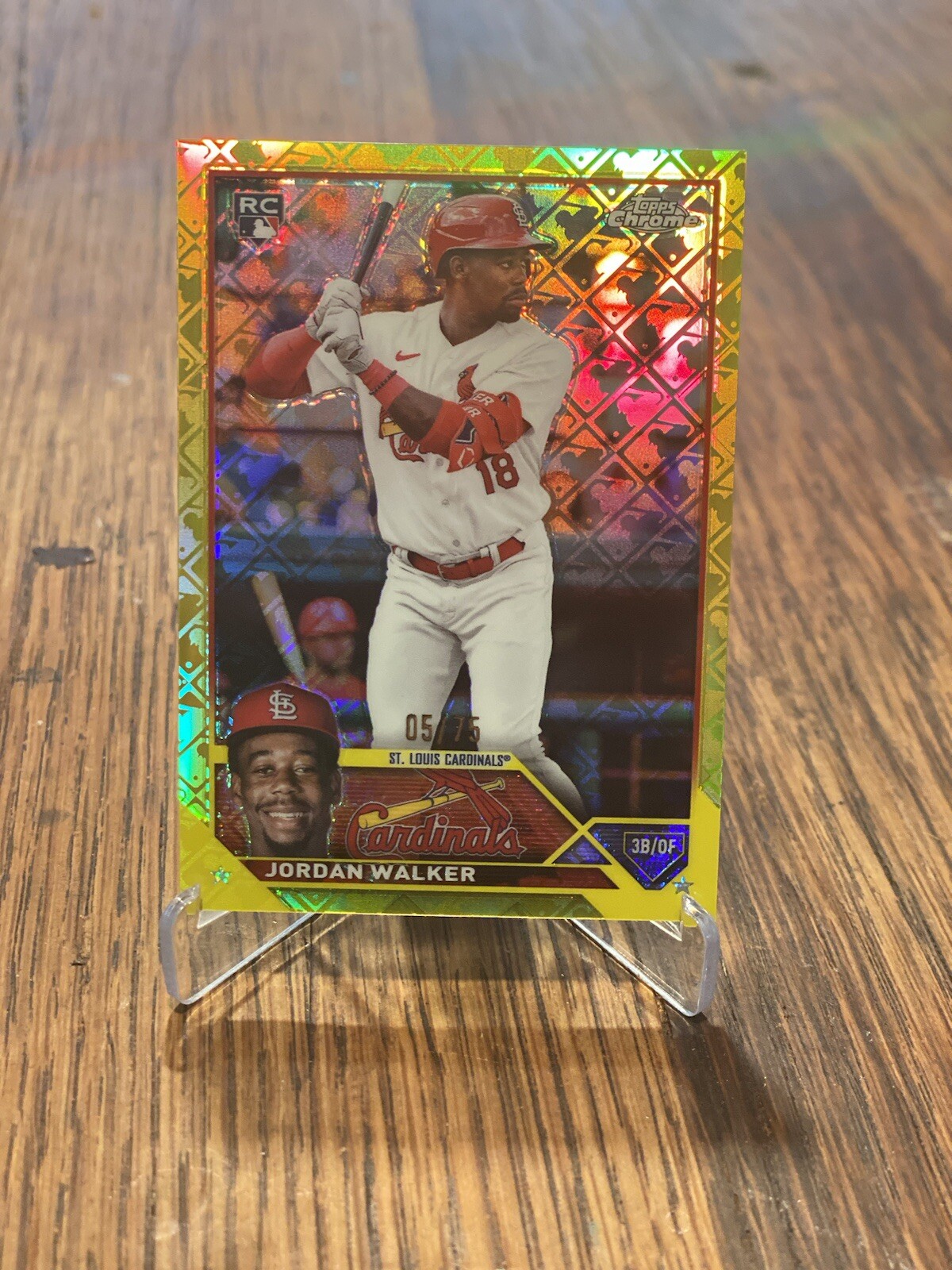 2023 Topps Chrome Jordan Walker Logofractor Yellow /75 Rookie RC