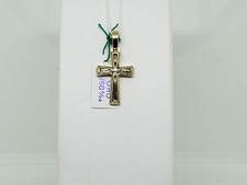 CIONDOLO CROCIFISSO- CROCE SACRA ORO GIALLO E BIANCO 18KT 750 2,5 GRAMMI (5242) 