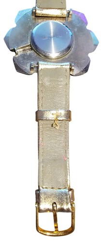 Jasmin Quarz Blume Uhr Vintage Echt Leder Band Gold 8" UNGETESTET - Bild 7 von 8