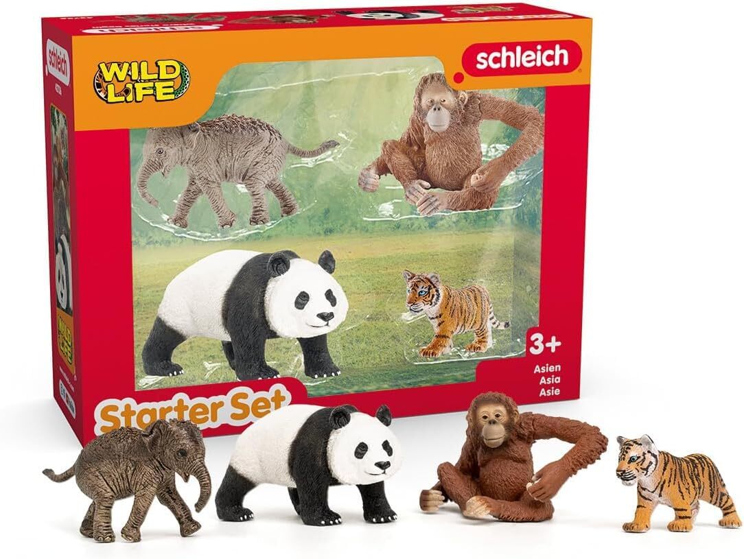 Schleich 42721 Wild Life Asien Starter-Set, ab 3 Jahren, WILD Life - Spielfigur,