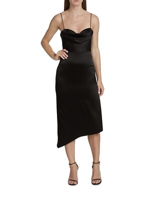 Alice + Olivia Kiyoko Asymmetric Satin Midi-Dress size 0 | eBay