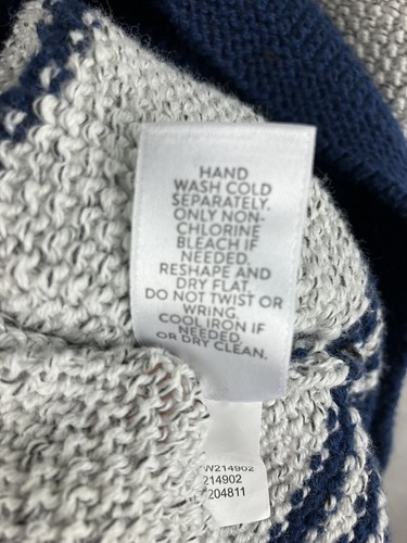 Maglione J. Jill Wmns taglia Petite Small PS grigio oversize collo cappuccio grigio righe - Foto 9 di 9