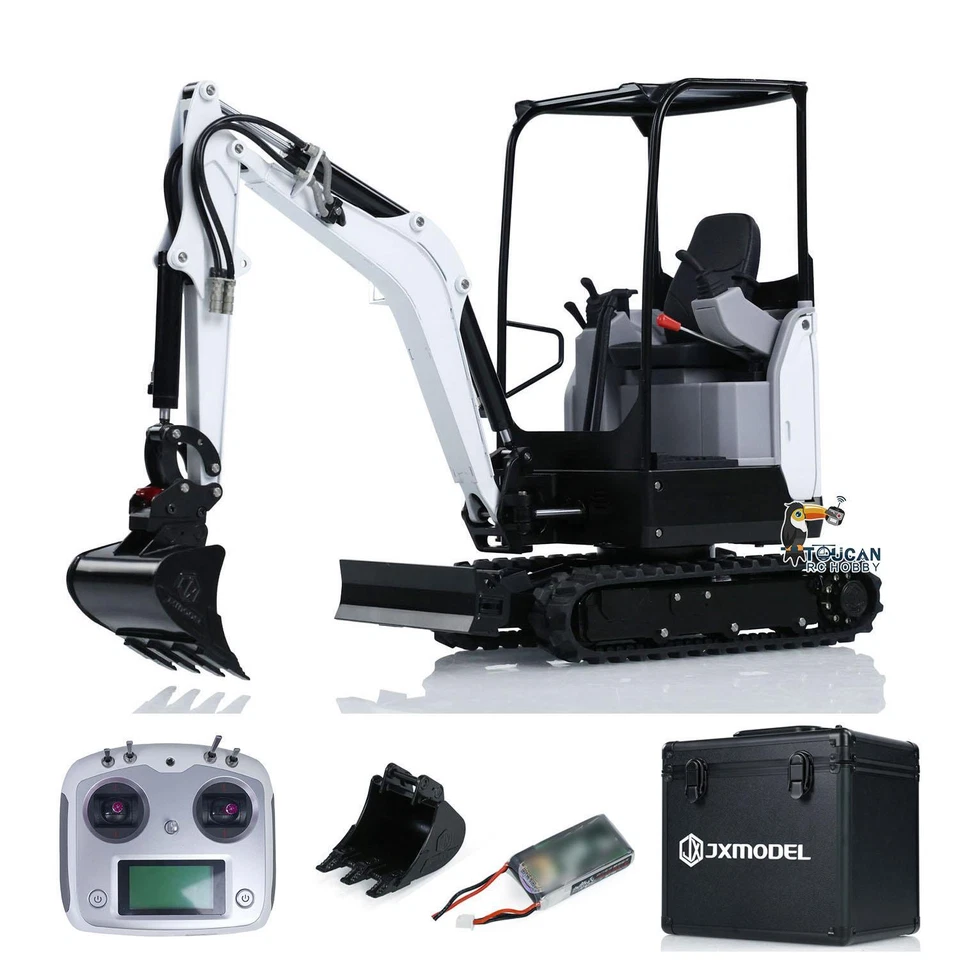 JX Modelo 1/14 E20 RC Excavadora Hidráulica Mini Control Remoto Excavadora Sonidos Luz Foto 4 de 4