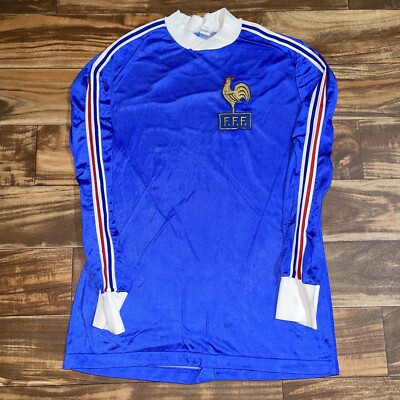 トップス 70s French adidas football shirt Vintage France 1970s FFF World Cup Jersey Shirt Football