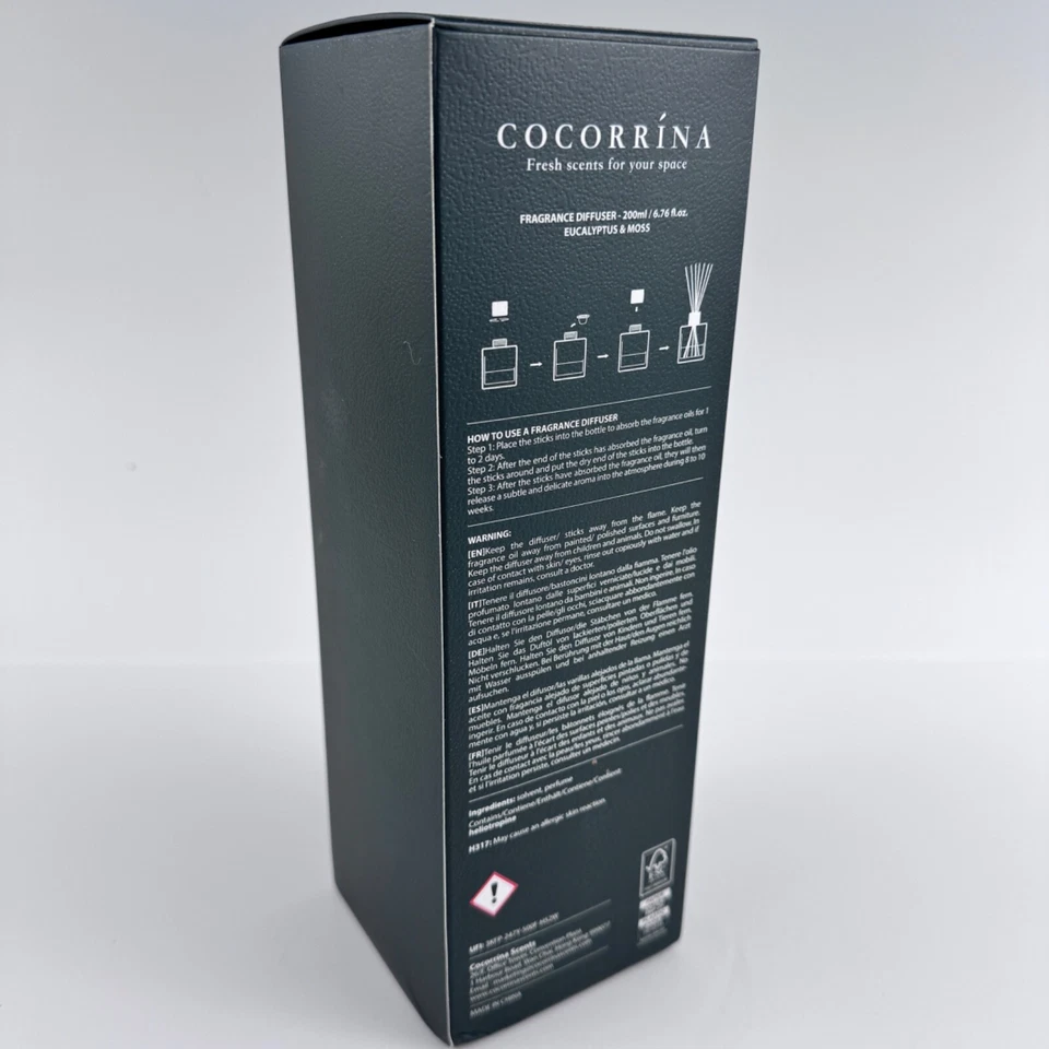 Cocorrina Reed Diffuser Set Eucalyptus & Moss 6.76 fl oz Essential Oil Fragrance - Image 4 of 4