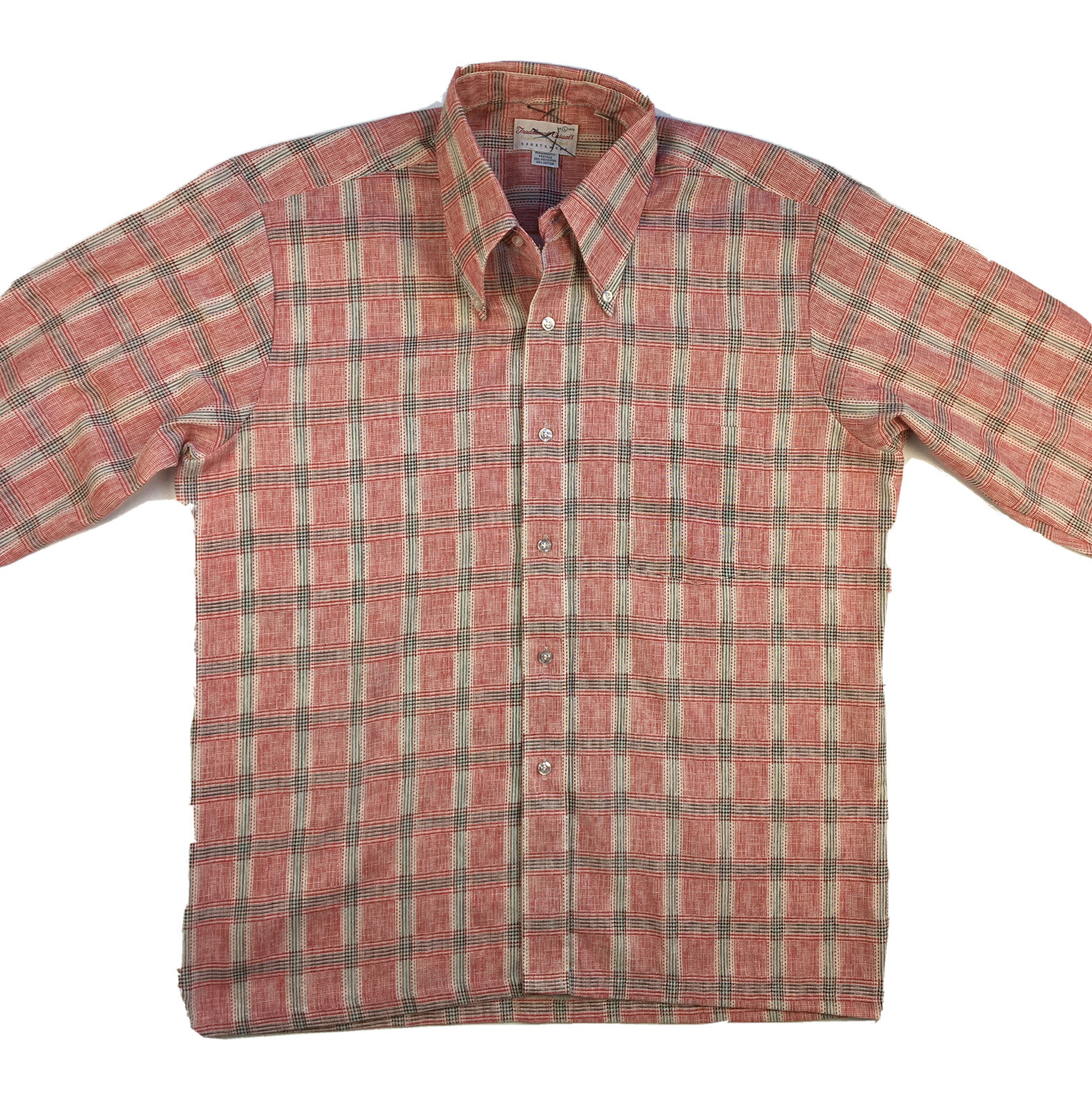 VTG 70s TRADITIONAL CASUALS Button Up Shirt Perma… - image 4