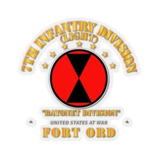 Kiss-Cut Stickers - Army - 7th Infantry Division - Ft Ord