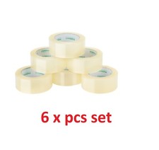 6 x Clear packing tape parcel strong 45mm x 50m box sealing sellotape packaging