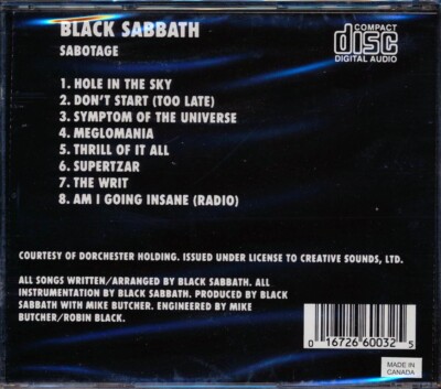 CD Black Sabbath - Sabotage | eBay