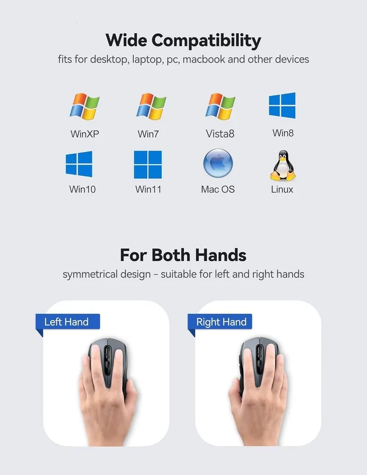 TeckNet Wired Classic Mouse USB Optical Scroll 2.4GHz For PC Laptop Computer - Image 4 of 4