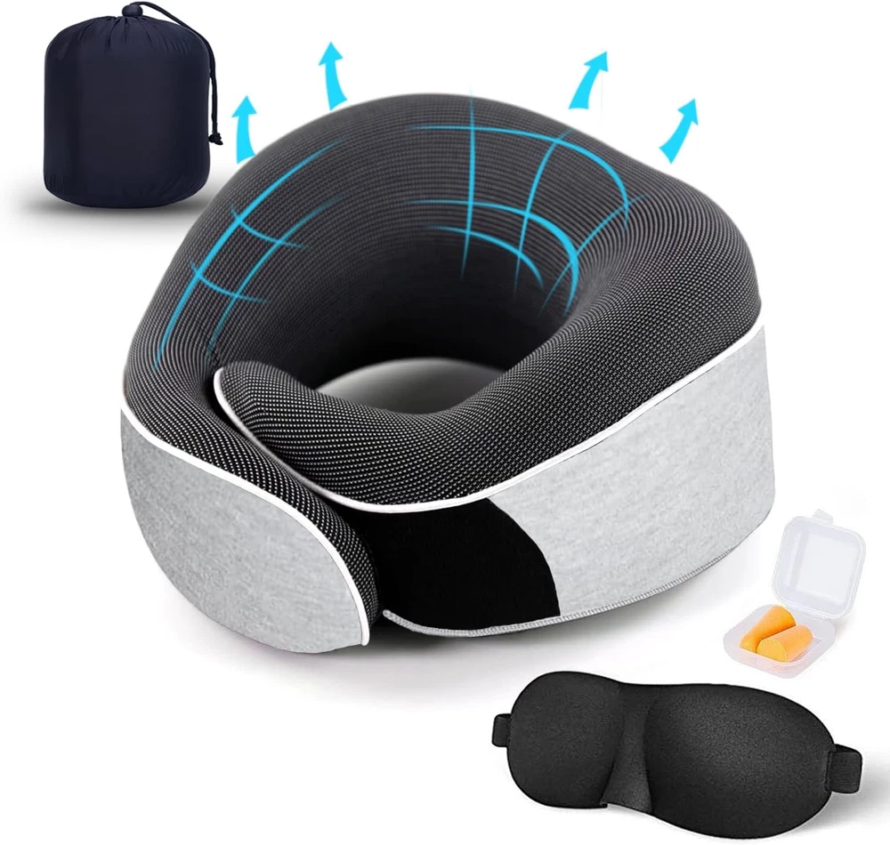 Travel Pillow, Best Memory Foam Neck Pillow Head Support Soft Pillow for Sleepin