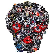 Embroidered Patches Iron-on Appliques 30pcs Assorted Cool Punk Embroidery Sew...