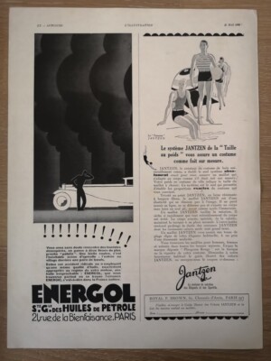 Werbung 1930 Jantzen Schwimmanzüge / Energol Öl Petroleum / Palmolive 2765