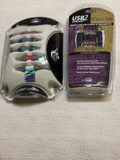 2 CABLE HIGH SPEED 24 K GOLF PLATED USB + COMPONENT VIDEO CABLE MEDIA SHIPPING