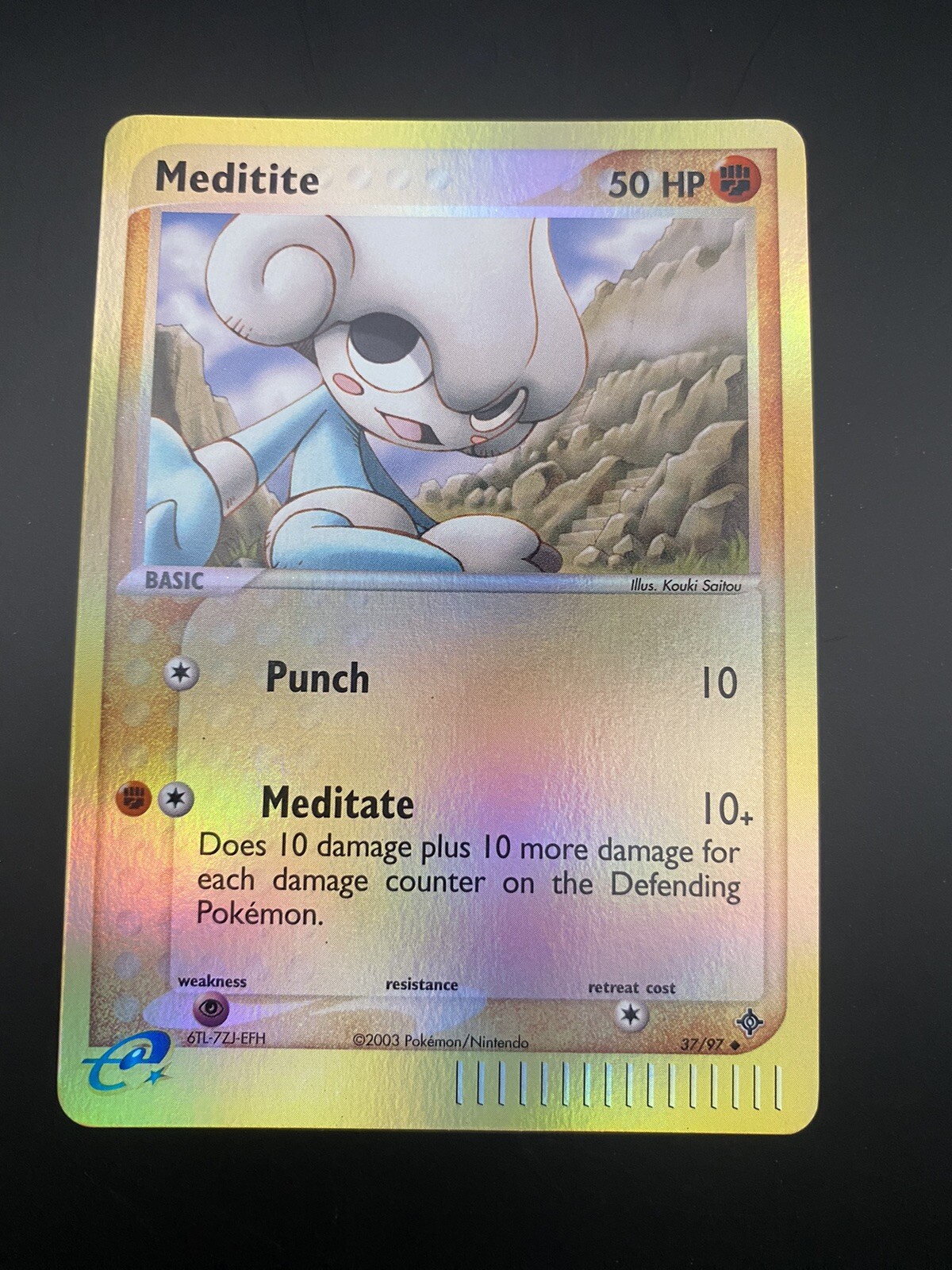 2003 Pokemon Tcg Meditite 37/97 EX DRAGON Reverse Holo NEAR MINT