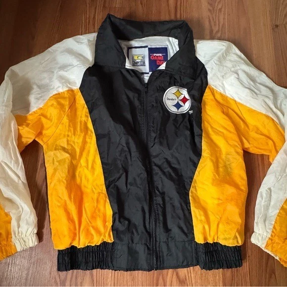 Steeler’s Black & Yellow Windbreaker Jacket Men’s Vintage Sporty Football - Изображение 2 из 4