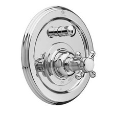Ashbee Polished Chrome Pressure Balance Tub/Shower Trim Kit; Cross Handle, Trim