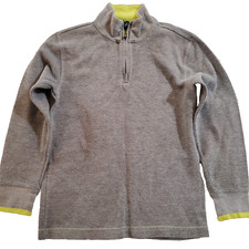 Gap Kids Boys Pullover Sweater Size L Gray Long Sleeve 1/4 Zip Mock Neck
