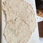 2 Beige Lace Crochet Floral Round used — photo 1