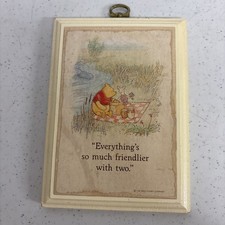 Vintage Hallmark Winnie the Pooh Hanging Wall Plaque Sign