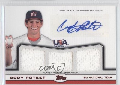 2011 Topps USA Baseball Team Triple Relics Red 7/25 Cody Poteet #ATR-CP Auto 0f8