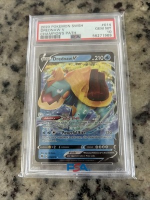 2020 Pokemon SWSH Champion's Path #014 Drednaw V PSA GEM MINT 10