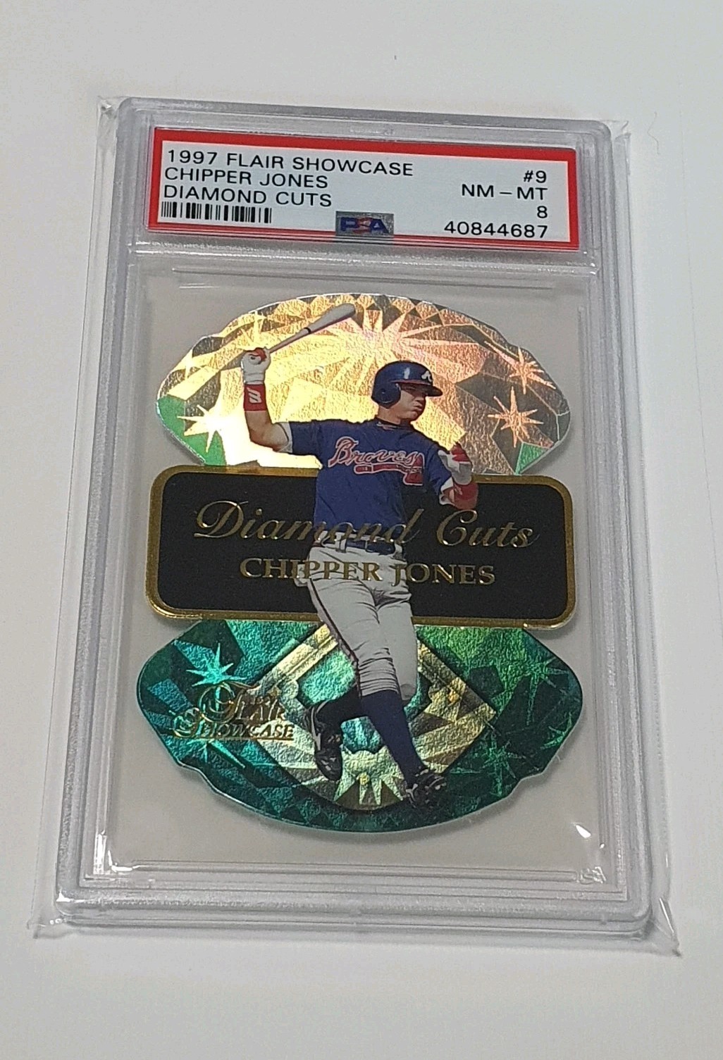 1997 Flair Showcase Diamond Cuts #9 Chipper Jones SP Rare HOF PSA 8 Braves