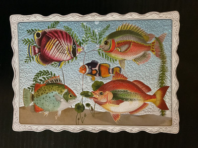 Postcard Glitter Tropical Fish Postcrossing Artist Barbara Behr