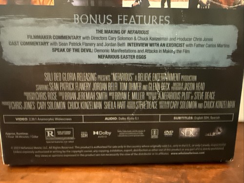 NEW ~ Nefarious (DVD, 2023) ~ Sean Patrick Flanery ~ Jordan Belfi ~ w/SlipCase - Picture 4 of 5