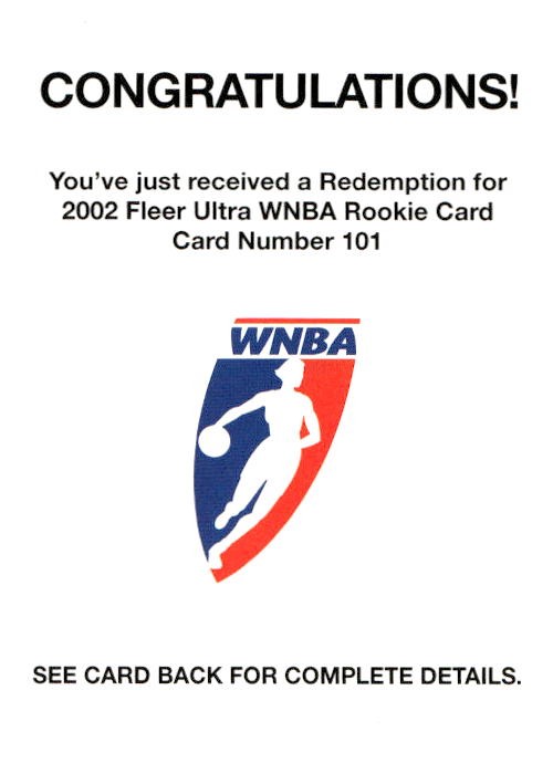 2002 Ultra WNBA #101 Sue Bird Rookie Redemption