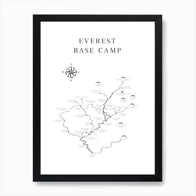 Mount Everest Base Camp Kunstdruck F gerahmt Wandbild Poster Leinwanddruck Bild