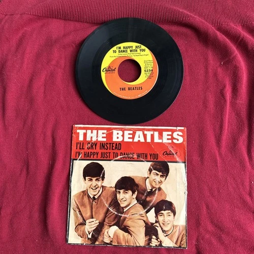 The Beatles-I'll Cry Instead/I'm Happy Just To Dance With You-Vinyl 45 w/Pic Slv