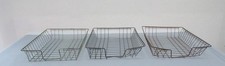 3 vintage office desktop rusty wire filing trays for prop display shed workshop