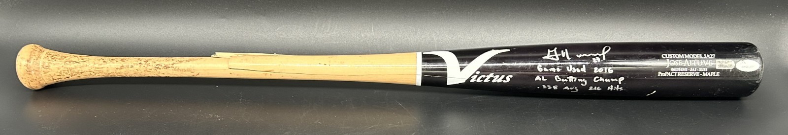 Jose Altuve Astros Signed " GAME USED 2016 " Victus Baseball Bat AUTO JSA COA view 1