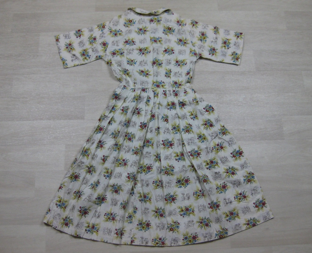 Vintage 50s Shirtwaist Day Dress (XS) Cotton Nove… - image 6