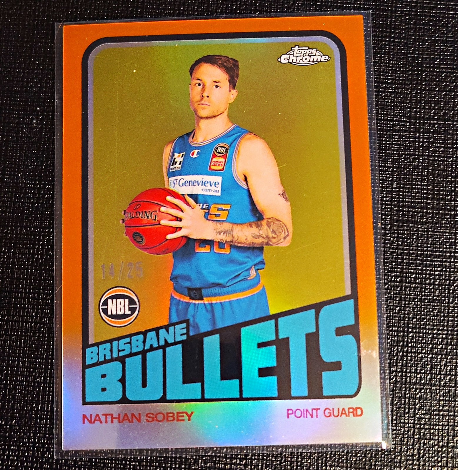 Topps 2022-23 Topps Chrome NBL Nathan Sobey Bullets 1972 Insert Orange /25