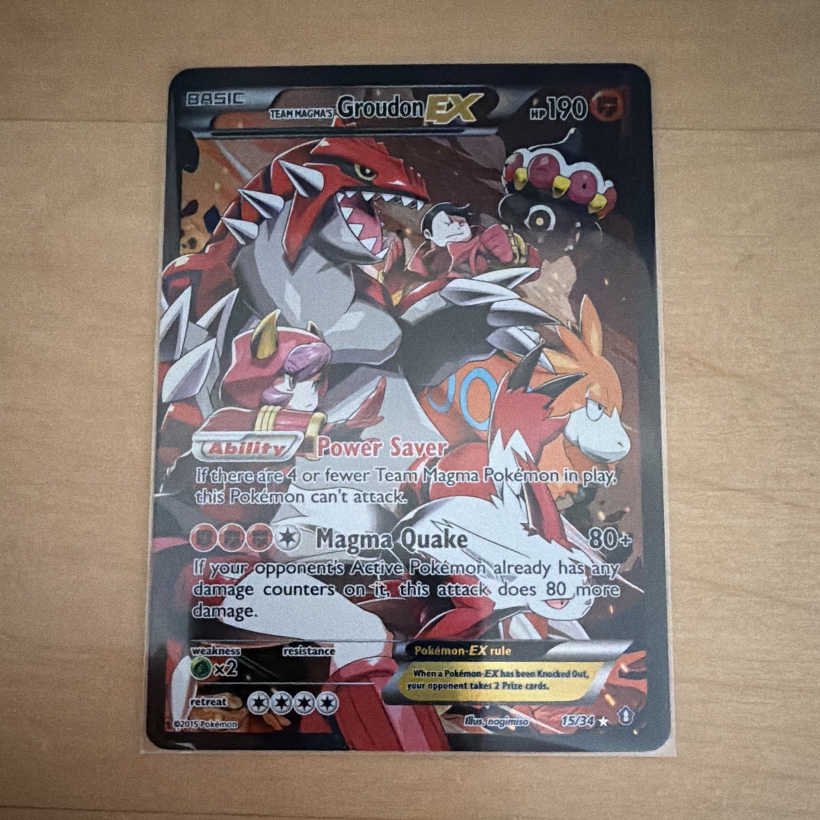 Pokemon Team Magma's Groudon EX 15/34 Double Crisis Full Art Holo EX - NM