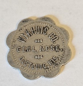 Vintage Wykhuis Co. Oootsburg, WI Aluminum Good For Token  #3478