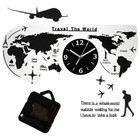 1 Set Acrylic Wall Clock Creative World Map Wall Hanging Clock for Office Home