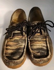Twisted X Driving Moccasins. Distressed Tiger. Womens Size: 5.5M No Insoles.