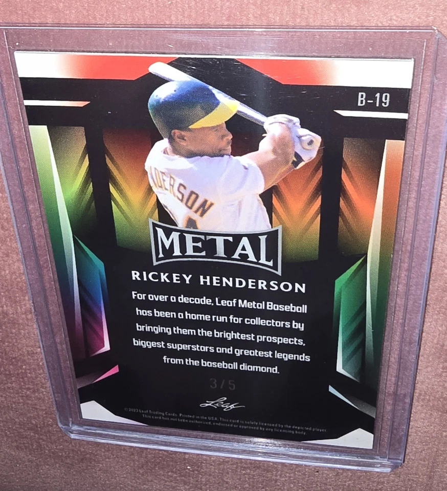 Pulsar verde hoja de metal 2023/5 Rickey Henderson #B-19 patio Foto 3 de 3