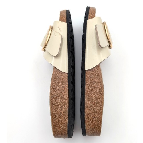 Birkenstock Madrid Big Buckle Leather Patent High Shine Sandals USW6/M4 EU37 - Picture 11 of 12