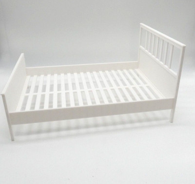 1/6 Scale Doll Furniture Bed Frame White Double Ikea Hemnes Style Barbie Diorama