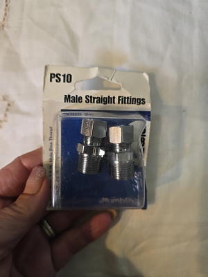 PlumbShop PS10 Male Straight Fittings 3/8  Pipe Thread x 3/8  O.D. Compression 