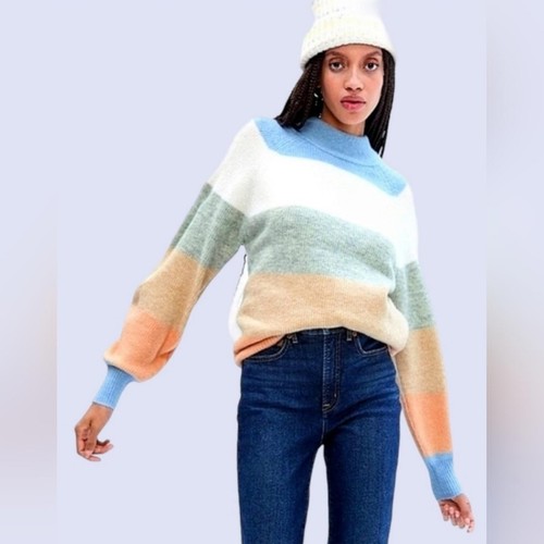 Forever Cozy Pastel Striped Sweater NWT - Picture 1 of 7