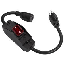 3-Prong Extension Cord with On/Off Switch Grounded Plug for Household Appliances